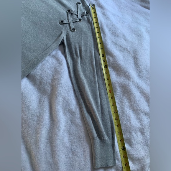 Michael Kors NWT Lace-Up Grey Crewneck Sweater L - Picture 13 of 16